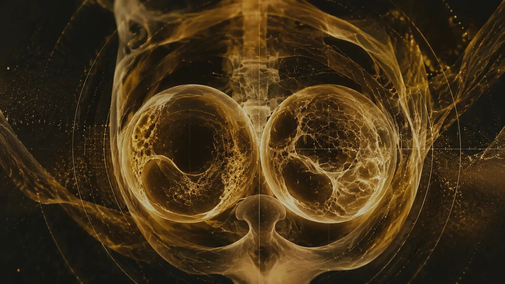 Abstract radiographic forms inspired by the double bubble sign